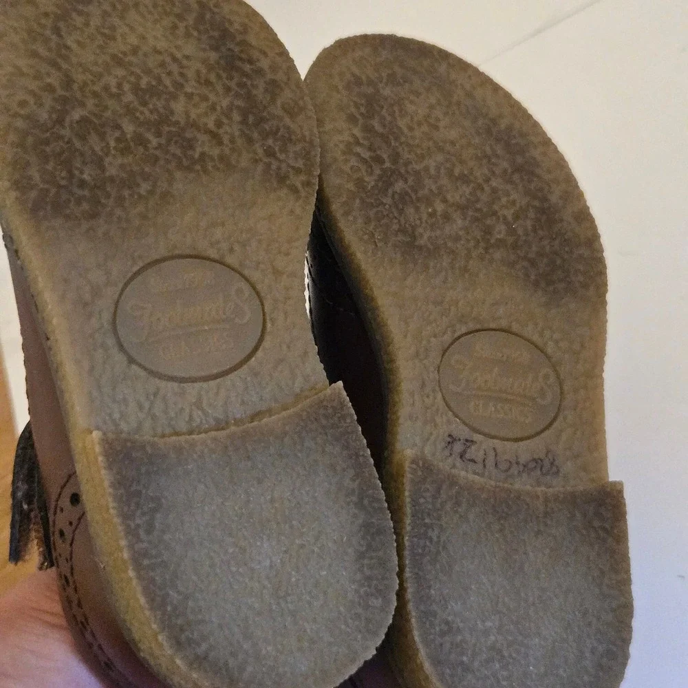Footmates Ariel Brown Leather Wingtip Mary Jane Shoes Kids 7.5 Wide Arch Support